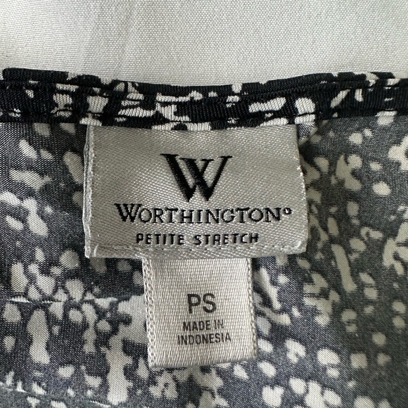 Worthington petite stretch shoulder zip cute blouse ps - Picture 5 of 6